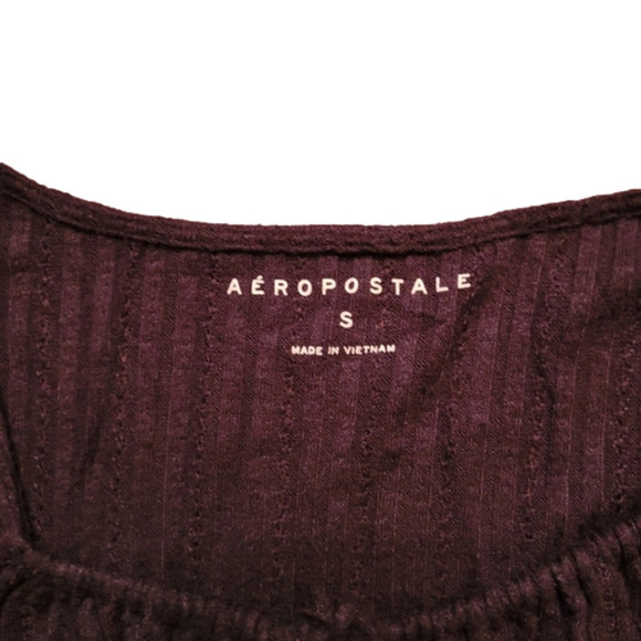 𝅺AEROPOSTLE black long sleeve  crop top. VERY CUTE! Size S. EXCELLENT CONDITION! - Picture 4 of 5